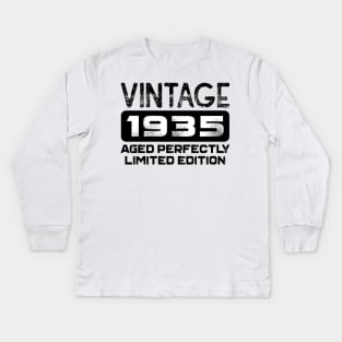 Birthday Gift Vintage 1935 Aged Perfectly Kids Long Sleeve T-Shirt